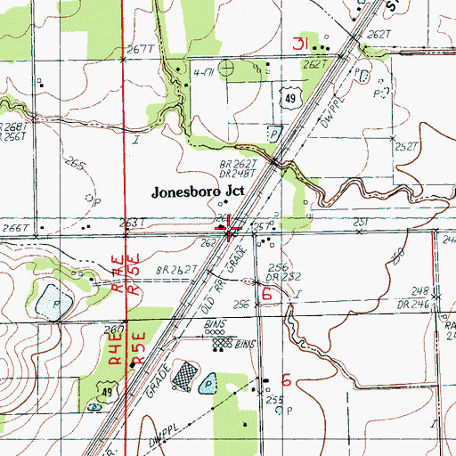 Topographic Map of Jonesboro Junction, AR