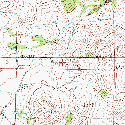 Topographic Map of Ralls Mines, MT