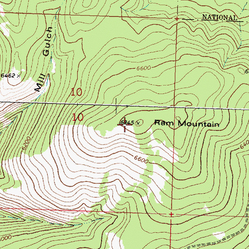 Topographic Map of Ram Mountain, MT