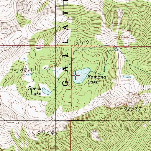 Topographic Map of Ramona Lake, MT