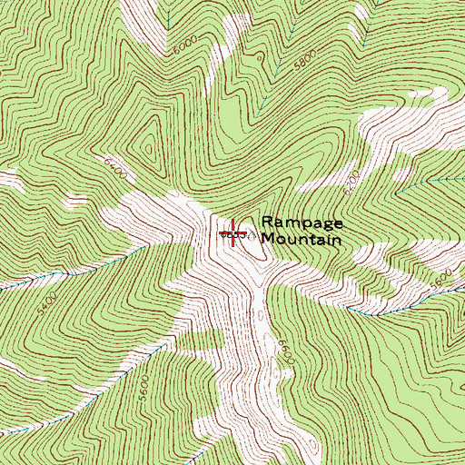 Topographic Map of Rampage Mountain, MT