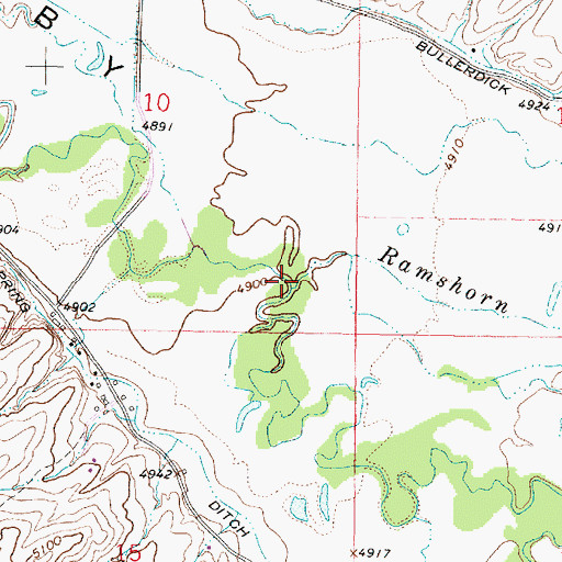 Topographic Map of Ramshorn Creek, MT