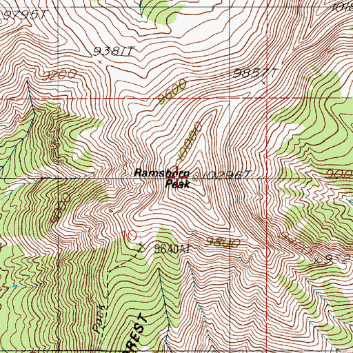Topographic Map of Ramshorn Peak, MT