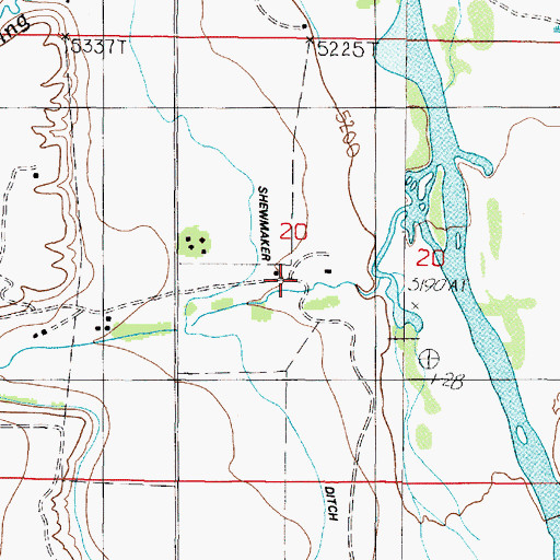 Topographic Map of Rankin Ranch, MT