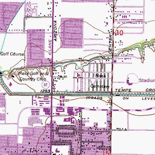 Topographic Map of City Of Mesa Cemetery, AZ