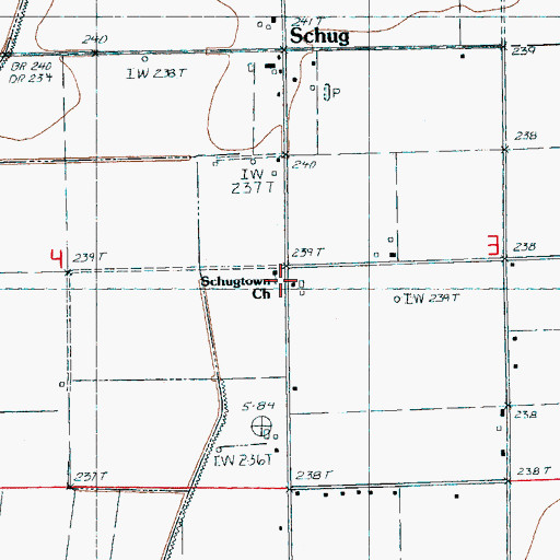 Topographic Map of Saint Paul School (historical), AR