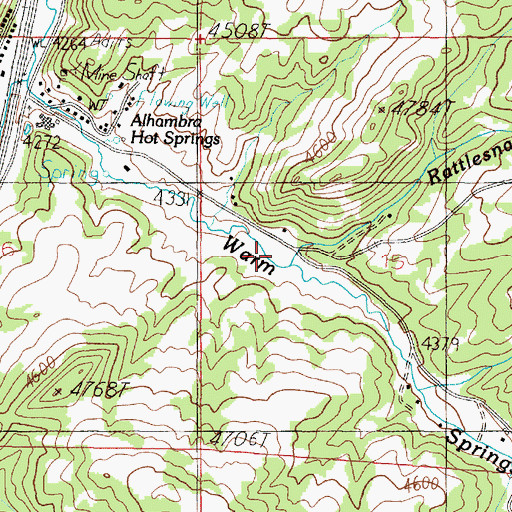 Topographic Map of Rattlesnake Creek, MT