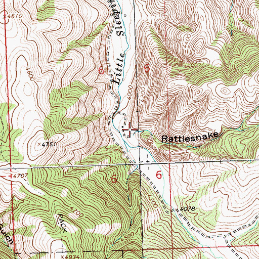 Topographic Map of Rattlesnake Gulch, MT