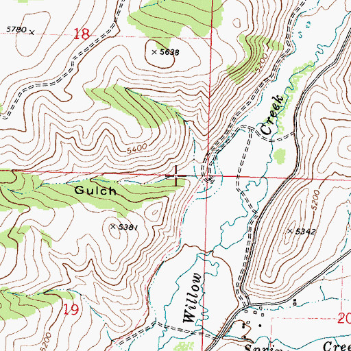 Topographic Map of Rau Gulch, MT