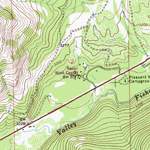 Topographic Map of Raven Ranger Station, MT