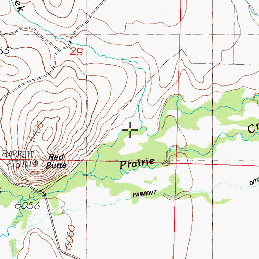 Topographic Map of Rawhide Creek, MT