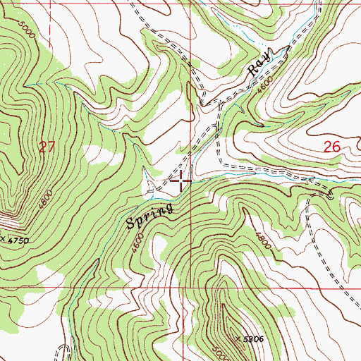 Topographic Map of Ray Creek, MT