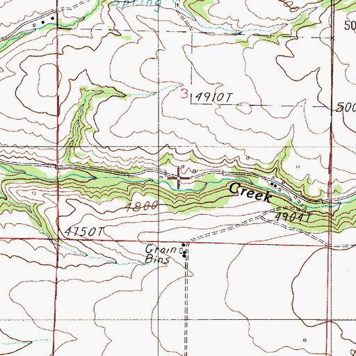 Topographic Map of Ray Creek School (historical), MT
