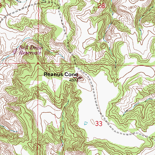 Topographic Map of Reanus Cone, MT
