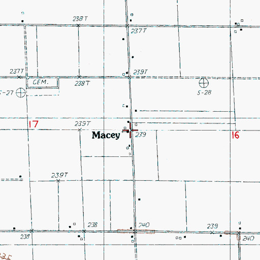 Topographic Map of Macey, AR