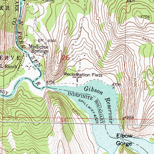 Topographic Map of Reclamation Flats, MT