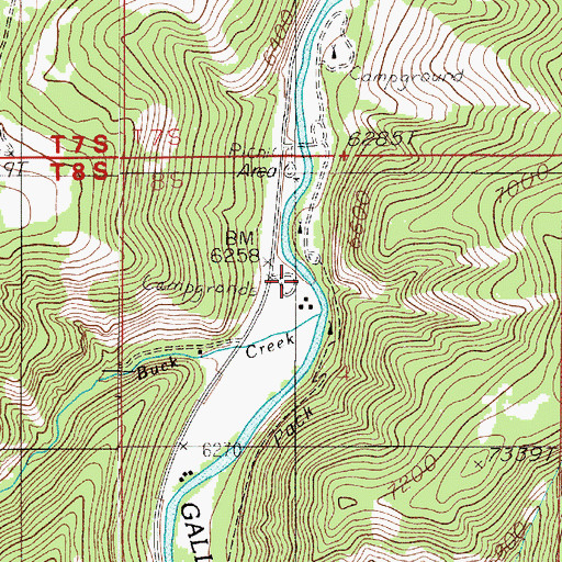Topographic Map of Red Cliff Camp, MT