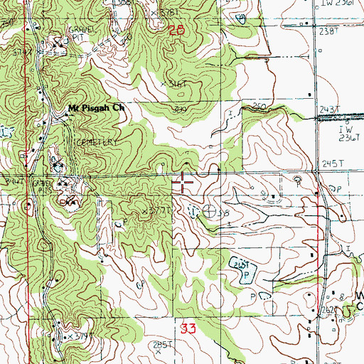 Topographic Map of Pisgah School (historical), AR