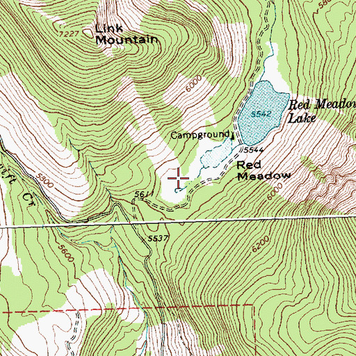 Topographic Map of Red Meadow, MT