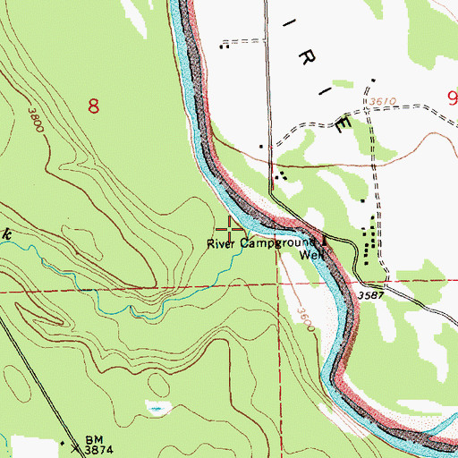 Topographic Map of Red Meadow Creek, MT
