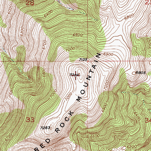 Topographic Map of Red Rock Mountain, MT