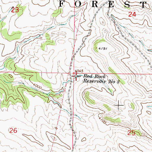 Topographic Map of Red Rock Reservoir Number Two, MT