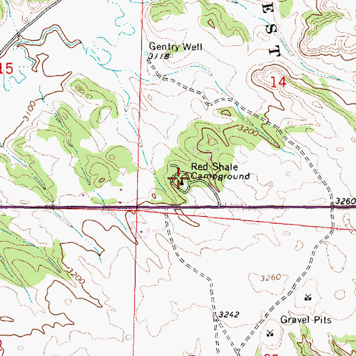 Topographic Map of Red Shale Campground, MT