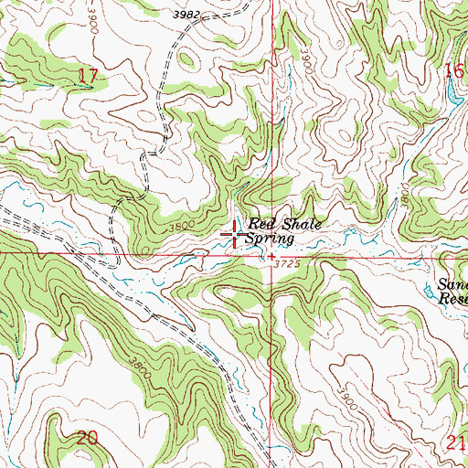 Topographic Map of Red Shale Spring, MT