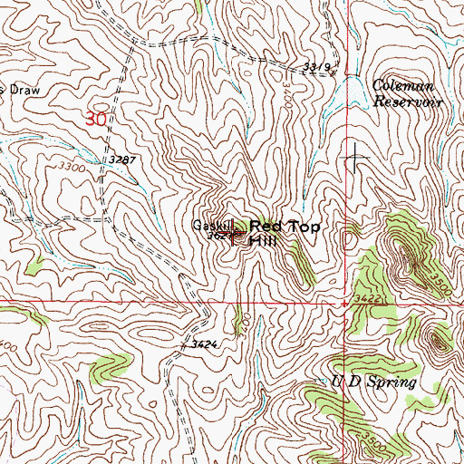 Topographic Map of Red Top Hill, MT