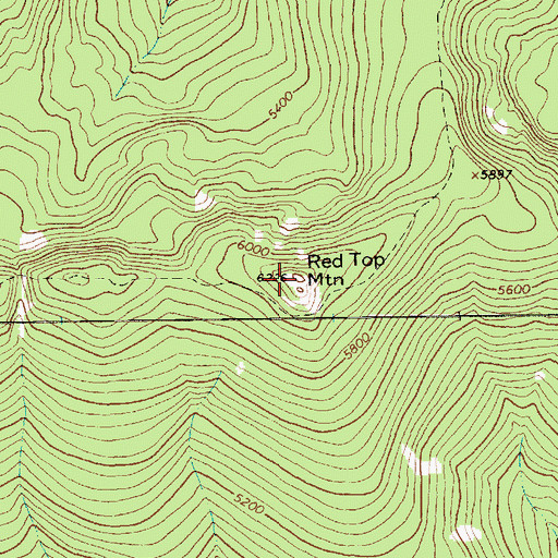 Topographic Map of Red Top Mountain, MT