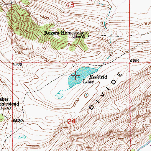 Topographic Map of Redfield Lake, MT