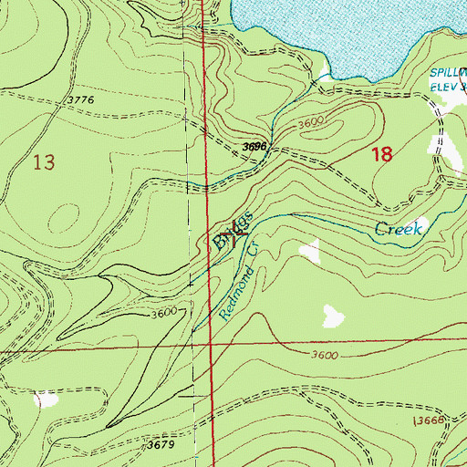 Topographic Map of Redmond Creek, MT