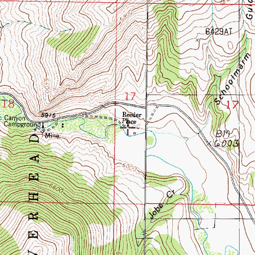 Topographic Map of Reeder Place, MT