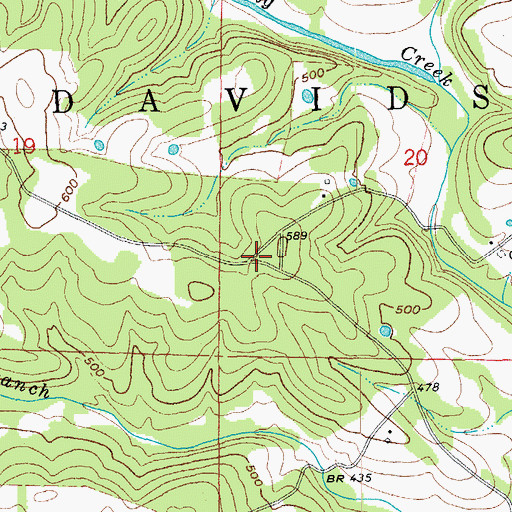 Topographic Map of Kings Mills (historical), AR