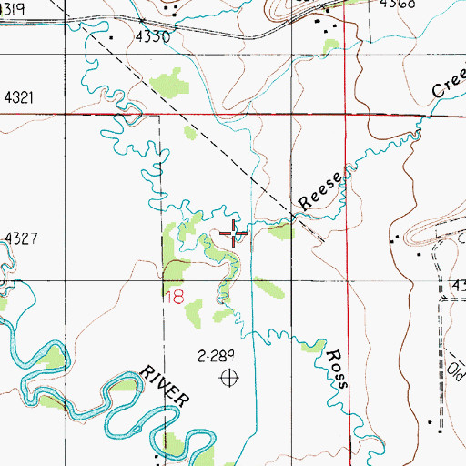 Topographic Map of Reese Creek, MT