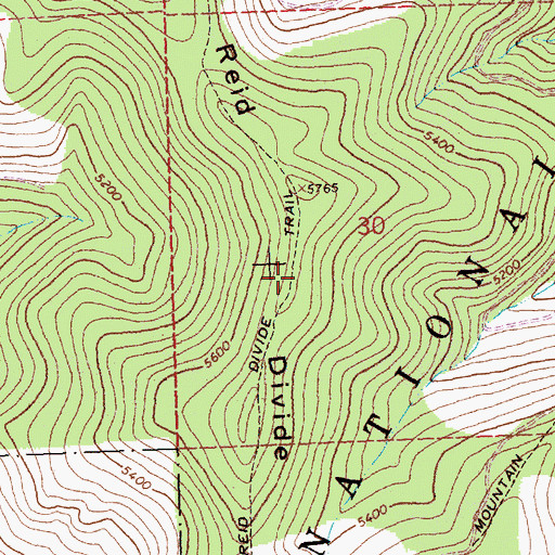 Topographic Map of Reid Divide, MT