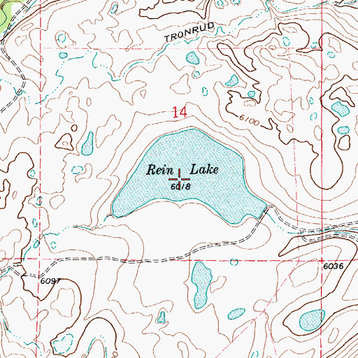 Topographic Map of Rein Lake, MT