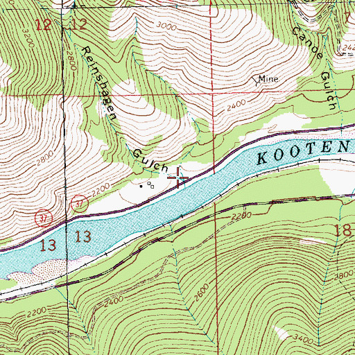 Topographic Map of Reinshagen Gulch, MT