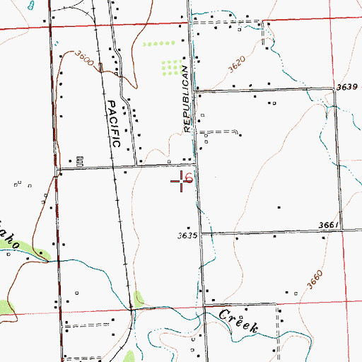 Topographic Map of Republican Ditch, MT