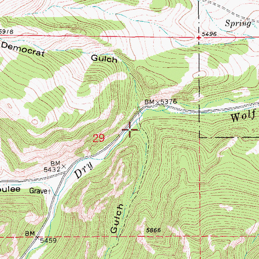 Topographic Map of Republican Gulch, MT