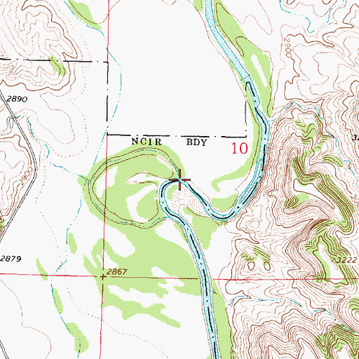 Topographic Map of Reservation Creek, MT
