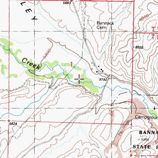 Topographic Map of Reservoir Creek, MT