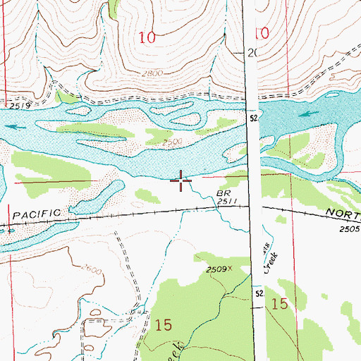 Topographic Map of Revais Creek, MT