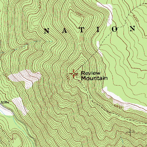 Topographic Map of Review Mountain, MT
