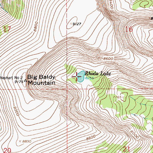 Topographic Map of Rhoda Lake, MT