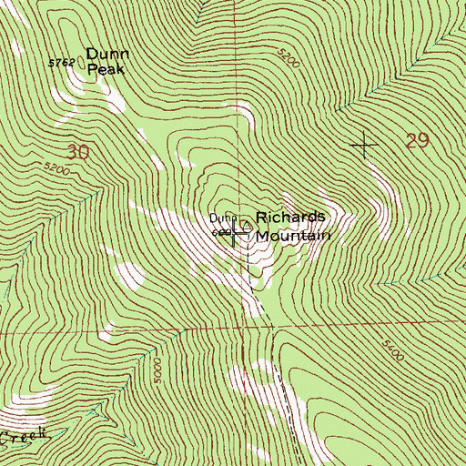 Topographic Map of Richards Mountain, MT