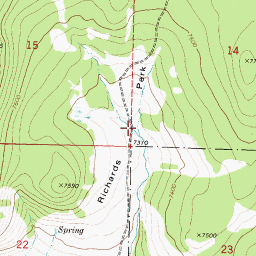 Topographic Map of Richards Park, MT