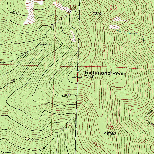 Topographic Map of Richmond Peak, MT