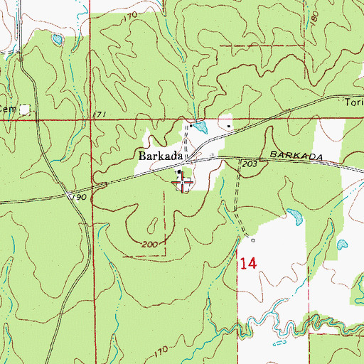 Topographic Map of Andrews Chapel Cemetery, AR