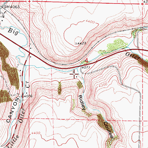 Topographic Map of Ridley Coulee, MT